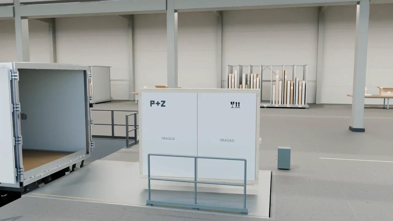 The components of a custom art crate assembling around a protected work